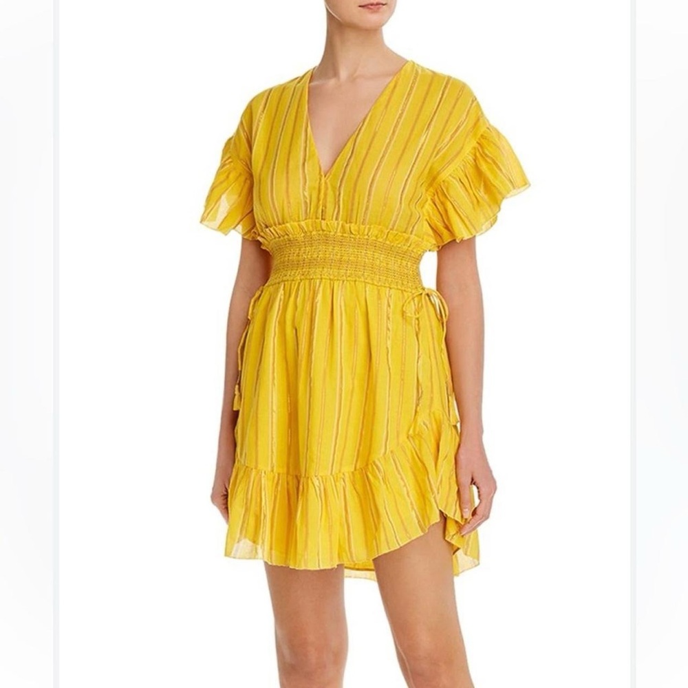 Saylor Adrianne Ruffle-Sleeve Mini Dress - Picture 1 of 9